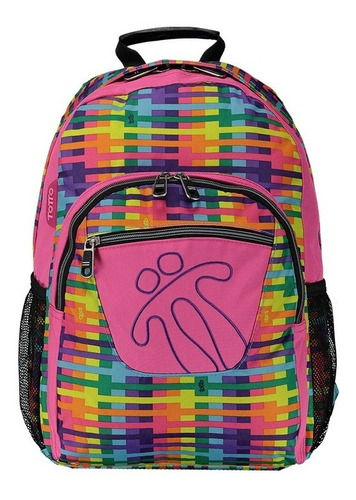 Mochila Totto Unisex Acuarela Escolar 5 Años De Color Rosa/multicolor