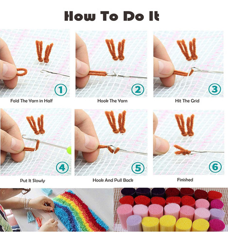 ) Diy Kits De Hilo De Ganchillo Alfombra De 15x15 Mariposa
