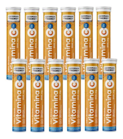 Vitamina C + Zinc German Energy Pack 12 Sabor Naranja