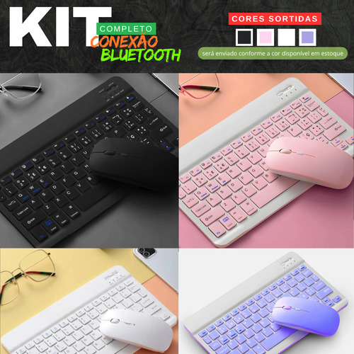 Capa Teclado Para iPad 9 Geração + Mouse + Vidro + Caneta