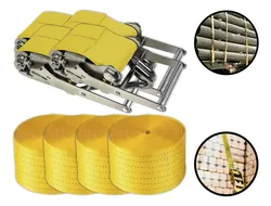 Comprar Kit 4 Jogos Cinta Catraca De Amarração Carga 1500kg Fertak Cor Amarelo no Mercado Livre