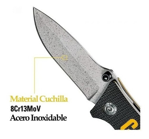 Imagen 2 de 5 de Cuchillo Plegable Punta Curva 150 Mm Caterpillar 980003