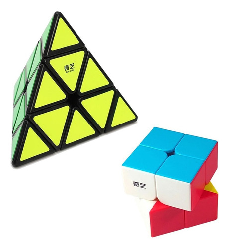 Cubos Rubik Moyu Meilong Pack 2x2 + Pyraminx Stickerless