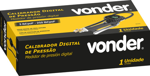 Calibrador Pneus Digital De Pressao Vonder Cor Preto