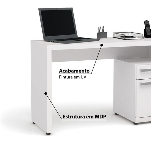 Mesa Para Computador Home Urban 1 Porta 1 Gaveta S970 Cor Branco