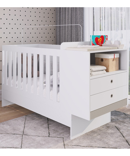 Imagen 5 de 9 de Mueble Cuna Convertible (cama, Cómoda Y Escritorio) Be090