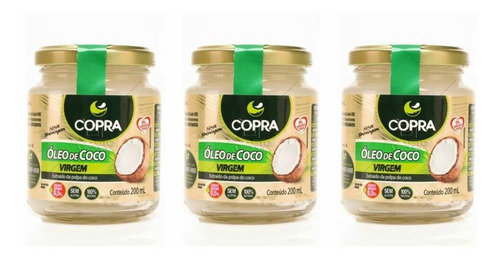 Imagem 1 de 1 de Copra Óleo De Coco Virgem 200ml (kit C/03)
