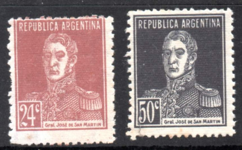 Argentina 1924. 24 Y 50 Centavos San Martin Sin Punto