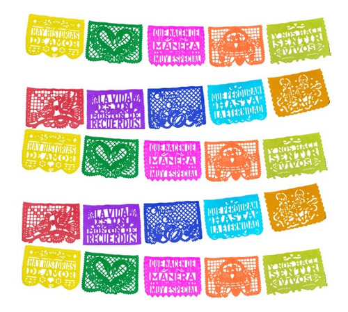 Tiras Decorativas De Papel Picado/enramada Historias De Amor