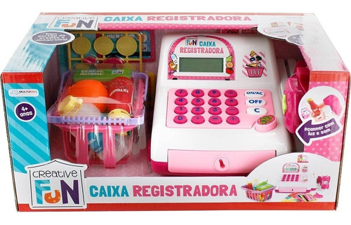 Caixa Registradora Infantil Com Luz E Som Rosa Multikids