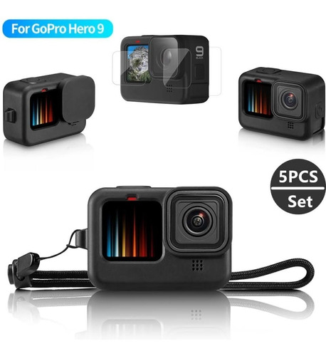 Kit 4 En 1 Para Gopro Hero 9 Carcasa Y Cristales Protectores