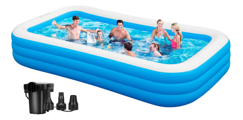 Piscina Inflable Grande Con Bomba Para Familias En Verano