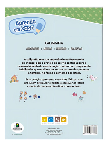 Aprenda em Casa Caligrafia Atividades Editora Todolivro