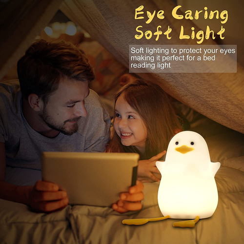 Luz Nocturna Para Guardería, Bonita Lámpara De Pato De Silic