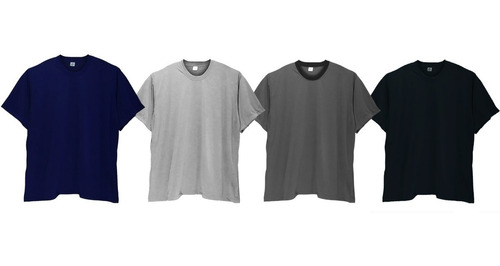 Kit 4 Camisetas Camisa Masculina Cores Plus Size Até G6 Nº64