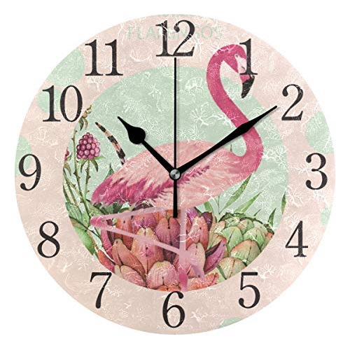 Reloj De Pared Hello Flamingos, Diseño De Números Arã...