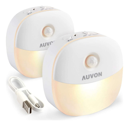 Auvon - Luz Nocturna Recargable Con Sensor De Movimiento, L.