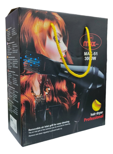 Secador De Pelo Semi Profesional 3000w 220v-240v Maxbra