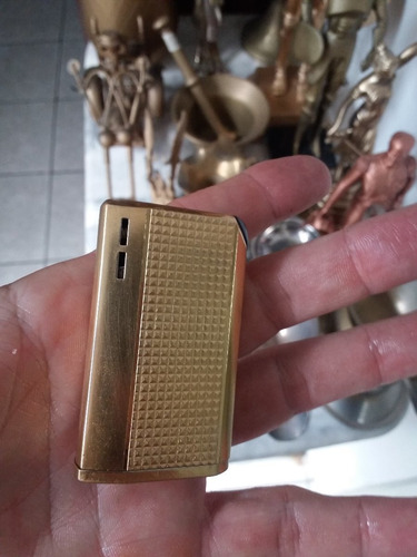 Isqueiro Dourado Antigo Elétrico A Bateria