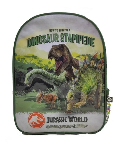 Mochilita Jurassic World Dinosaurios 12 Jardín Chiquita Color Verde