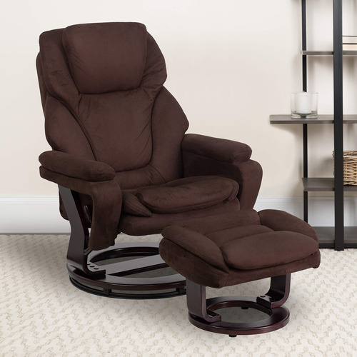 + Oliver Sillon Reclinable Otomano Multiposicion Base Madera