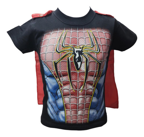 Remeras Con Capa M/corta Super Heroes Anime  Batman Y Mas