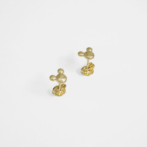 Arete Para Niña De Mickey Mouse En Oro Laminado De 18k 