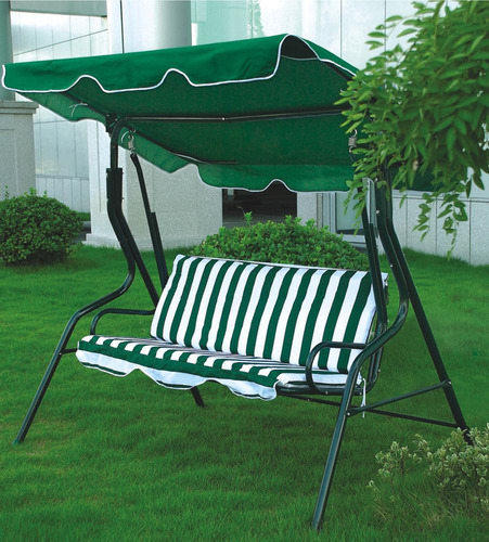 Columpio Triple Metalico Mecedora Banca Jardin Exterior