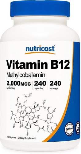 Nutricost Vitamin B12 2000mcg 240 Capsules (vitamina B12)