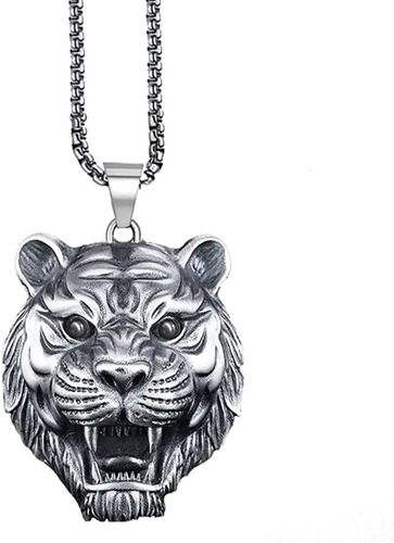 Collar De Cabeza De Tigre Para Hombre, Punk Rock Hip Hop, Co