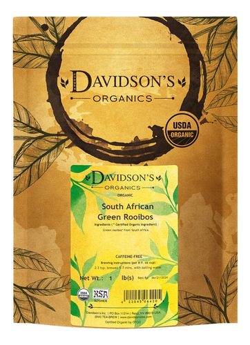 Organics, Rooibos Verde Sudafricano, Té De Hoja Suelta...