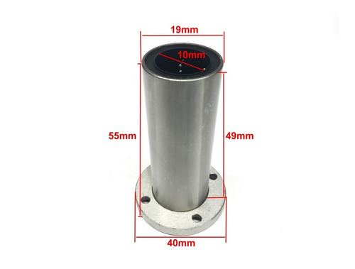 Imagem 2 de 3 de Rolamento Linear Longo Com Flange Redonda Lmf10luu Eixo 10mm