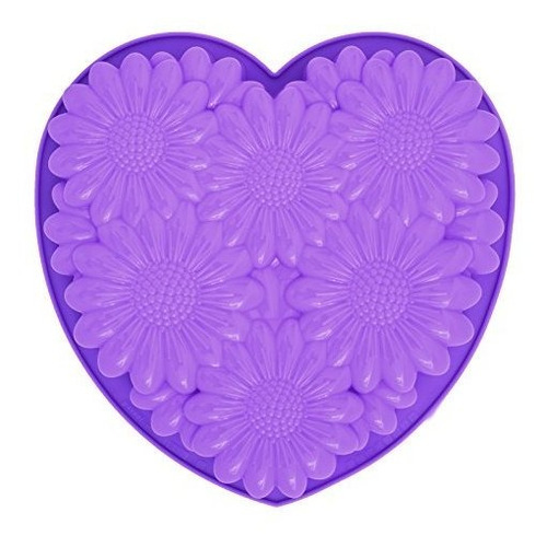 Pavoni Platinum Silicone Bouquet Heart Cake Mould, Purple