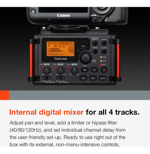 Grabador De Audio Portátil Tascam Dr-60dmkii De 4 Canales Pa