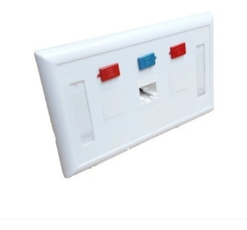 Faceplate 1-2-3 Modulos Marca Trimerx Blanca X 10 Unidades