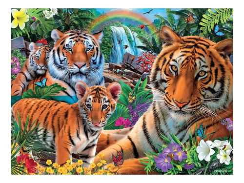 Ceaco - Harmony - Tiger Family - Rompecabezas De 550 Piezas