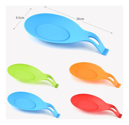 5 Soporte De Silicona Para Utensilios De Cocina Azul