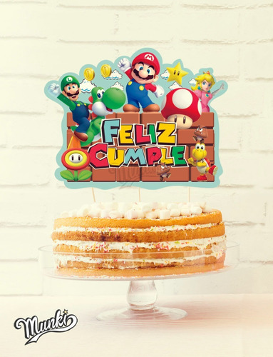 Kit Imprimible Super Mario Sin Personalización Pastel Cumple