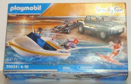 Playmobil 70534 Camioneta 4x4 C Trailer Lancha Caja Abierta 