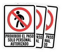 Comprar Señalamiento Prohibido El Paso Letrero (kit 3 Pzs) 30x40 Cm