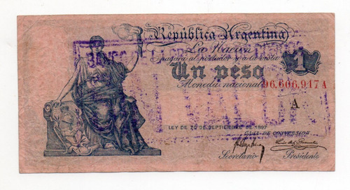 Billete 1 Peso M$n Caja De Conversion Progreso Bottero 1539