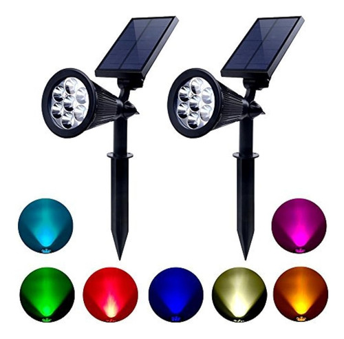 Luces Solares Al Aire Libre Coloreadas Impermeables 7 Led Co