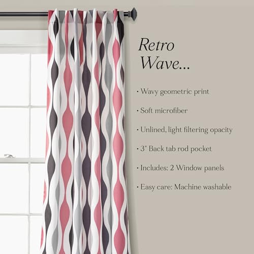 Lush Decor Panel De Cortina Para Ventana Mid Century Geo Con