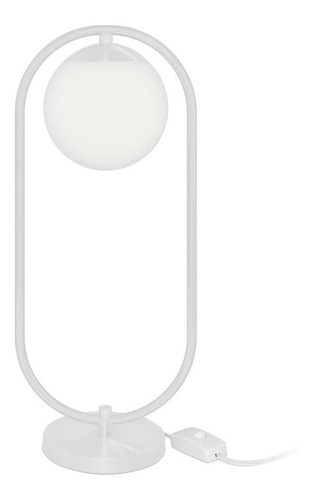 Abajur Luminaria De Mesa De Luxo Moderna Aro Orby Branco