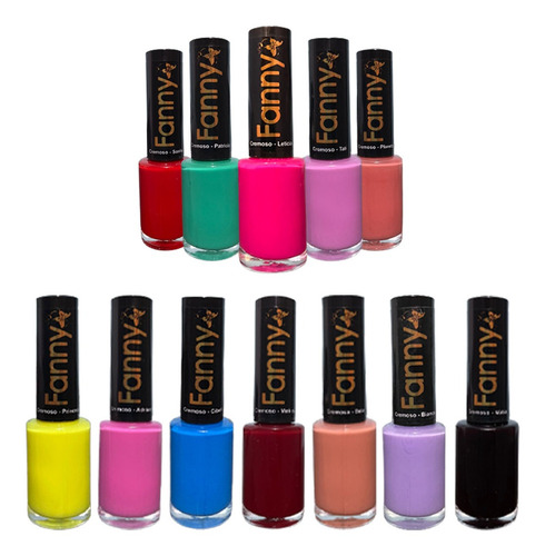 Kit Esmalte Fanny Cores Sortidas Ideal Para Unha 12 Unidades