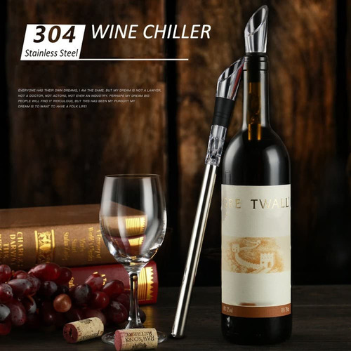 Derguam 3-in-1 Stainless Steel Wine Chiller With Wine Aerato