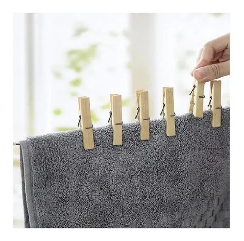 Pack 20 Perros De Madera Colgadores Pinzas Lavandería