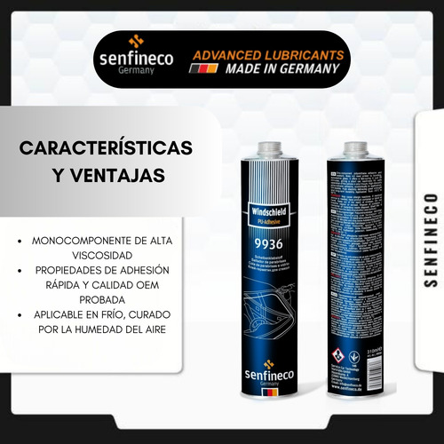 Silicona Uretano Adhesivo Parabrisas 310ml Senfineco X2