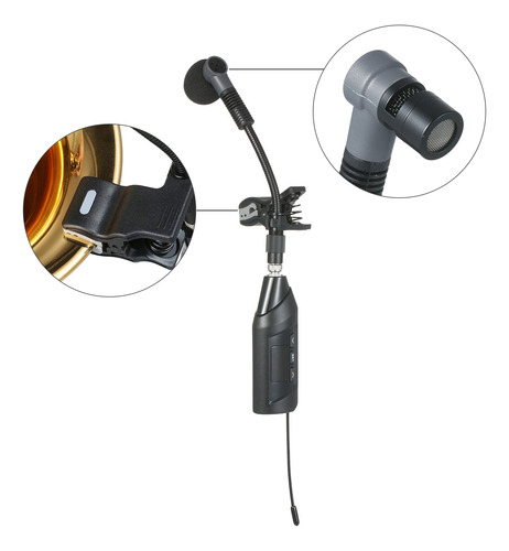 Micrófono Inalámbrico Sax, Sistema Uhf Para Saxofón, Tft Dig
