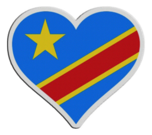 Parche Bandera Corazon Congo Republica Democratica